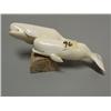 Image 1 : Pair of beluga whales 4" long white ivory Mark Seaganna, stock #443c (2)