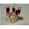 Image 1 : Group of 5 ivory puffins on a whale bone base by Mark Seaganna (2)