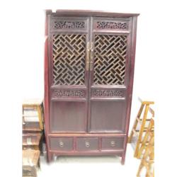 2-door robe with shelved interior and 3 drawers on bottom ca. 1880, 72" Height, 21" Depth, 39" Width