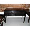 Image 1 : 3-drawer side board with black lacquer finish ca. 1900, 35" H, 50" D, 21" W stock #029 (800)