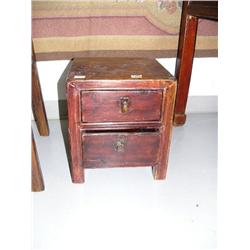 ca. 1870 Small 2-drawer table 14" H, 12-1/2" D, 12-1/2" W stock #1433 (800)