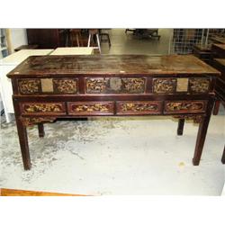 3-drawer buffet with carved front ca. 1880, 35" H, 62" length, 24" width, stock #2025 (800)