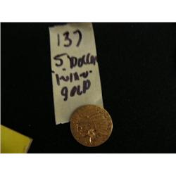 5 dollar Indian Head U.S. gold piece dated 1909 (37)