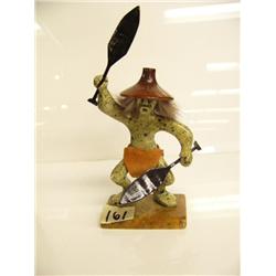 5" Soapstone and baleen and cottonwood carved Tlingit dancer by Patrick Sowle (2)