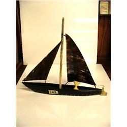 9-1/2" baleen ship with ivory and bone fittings (2)