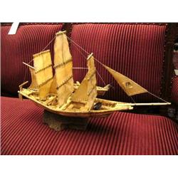 27" triple masted schooner done from skin by Melford Weley with small skin chase boat (2)
