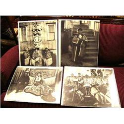 Group of 4 photos taken in Sitka ca. 1910: 3 Tlingit chiefs; man and wife with 3 Chilkoot blankets; 