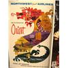 Image 2 : Group of 3 travel posters: 2 are Northwest Orient Airlines; 1 is United (2)