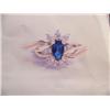 Image 1 : Sapphire and Diamond Lady's Ring 14 K yellow gold- sapphire is oval, faceted approx. 0.40 carats tra