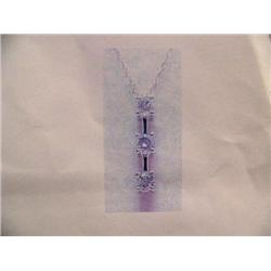 Diamond Pendant and Chain 10 K white gold- diamonds are round brilliant cut approx. 0.50 carats- Est