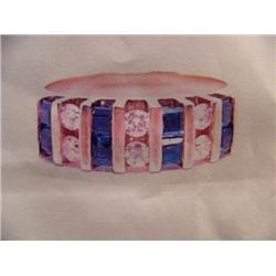 Sapphire and Diamond Lady's Ring 14 K yellow gold- sapphires are round, faceted approx. 1.00 carats 