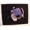 Image 1 : Rhodolite Garnet and Diamond Lady's Ring 14 K yellow gold- rhodolite garnet is oval, faceted dark re