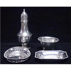 THREE ODD SMALL PIECES OF STERLING SILVER HOLLOWARE