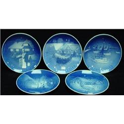 FIVE BING AND GRONDAHL CHRISTMAS PLATES