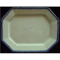 A SIX SIDED WHITE IRONSTONE PLATTER