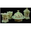 Image 1 : FOUR PIECE SET OF CUSTARD GLASS