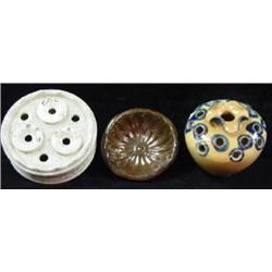 MOTTLED GREY CIRCULAR INKSTAND