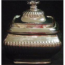 SILVER LUSTRE COVERED SUGAR BOWL