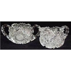 BRILLIANT CUT GLASS SUGAR AND CREAMER