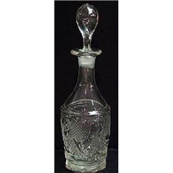 CLEAR PRESSED GLASS DECANTER
