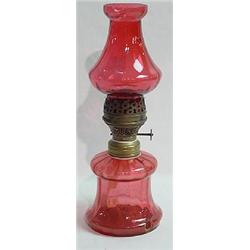CRANBERRY VICTORIAN  ART GLASS TWINKLE LAMP