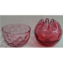 TWO PIECES OF VICTORIAN ART GLASS