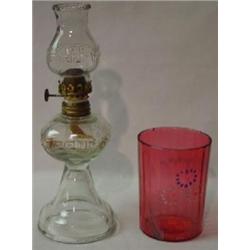 CLEAR PRESSED GLASS TWINKLE LAMP / SHADE