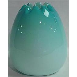 SHADED BLUE OVERLAY ART GLASS VASE