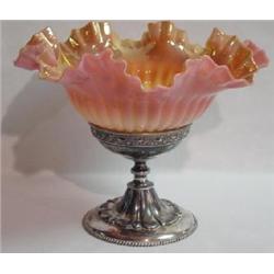 VICTORIAN ART GLASS "RIPPLE BOWL"