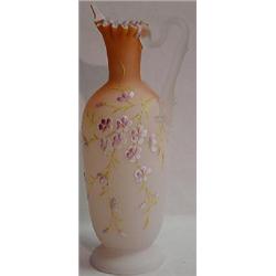 SATIN GLASS OVERLAY ART GLASS EWER