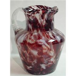 BLOWN ART GLASS WATER PITCHER