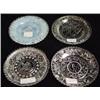 Image 1 : FOUR LACY PRESSED GLASS CUP PLATES,