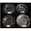 Image 1 : FOUR CLEAR LACY PRESSED GLASS CUP PLATES