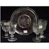 Image 1 : THREE ASSORTED AMERICAN PATTERN PRESSED GLASS WATER GOBLETS