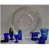 Image 1 : SEVEN ASSORTED SMALL PIECES OF COBALT BLUE GLASSWARES