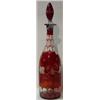 Image 1 : BOHEMIAN RED APPLIED TALL WINE DECANTER