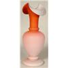 Image 1 : PAIR OF SHADED PINK SATIN OVERLAY ART GLASS FOOTED VASES
