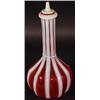 Image 1 : OPALESCENT STRIPED CRANBERRY BARBER'S BOTTLE