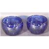 Image 1 : PAIR OF RARE COBALT BLUE, BLOWN MOLDED, 12 PANELED FLINT GLASS FINGER BOWLS