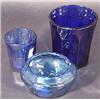 Image 1 : THREE SMALL PIECES OF COBALT BLUE GLASSWARES