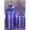 Image 1 : TWO COBALT BLUE GLASS DRUGGIST "BOTTLES"