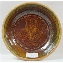 REDWARE DEEP SIDED ROUND DISH