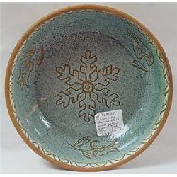 REDWARE DEEP SIDED ROUND DISH