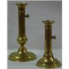 Image 1 : TWO ENGLISH BRASS "TELESCOPE" PUSH-UP CANDLESTICKS