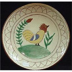 TURTLE CREEK POTTERS REDWARE ROUND SHALLOW PLATE