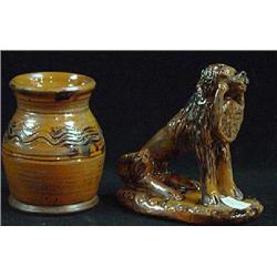 TWO SMALL PIECES OF TURTLE CREEK POTTERY