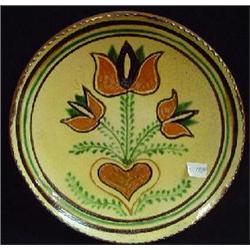 TURTLE CREEK POTTERS REDWARE ROUND SHALLOW PLATE