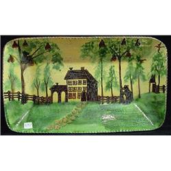 TURTLE CREEK POTTERS REDWARE RECTANGULAR BOWL