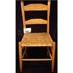 PAIR OF OAK LADDER-BACK SIDE CHAIRS
