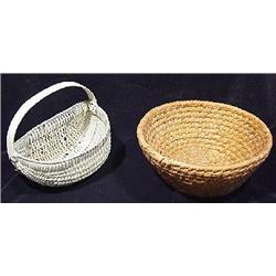 COILED RYE GRASS DEEP SIDED ROUND BASKET
